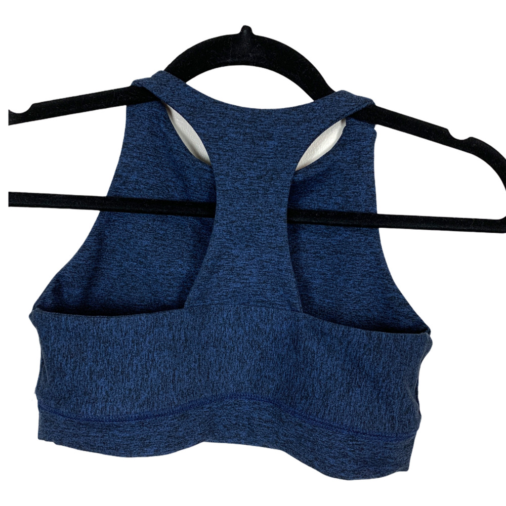 Style + Grace Navy Blue longline Sports Bra Top XS Cropped Yoga USA Good Fitness - Picture 3 of 5